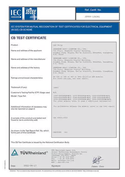 CB certificate