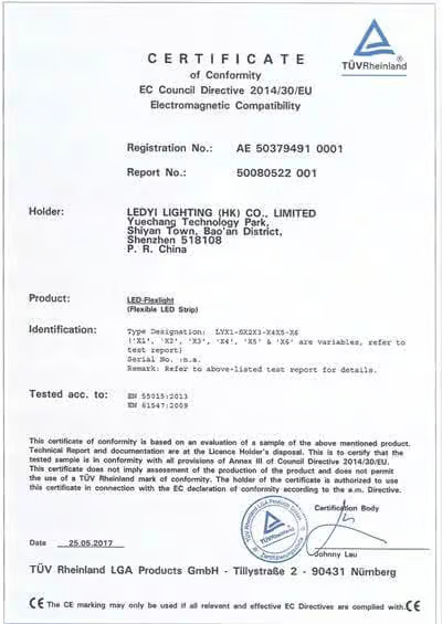 CE-EMC certificate